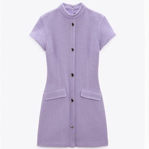 Textured mini dress in lilac